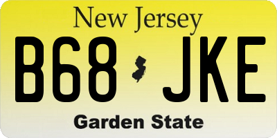 NJ license plate B68JKE