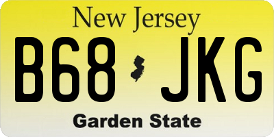 NJ license plate B68JKG