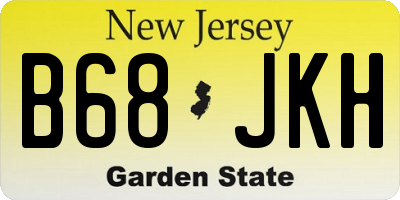 NJ license plate B68JKH