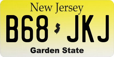 NJ license plate B68JKJ