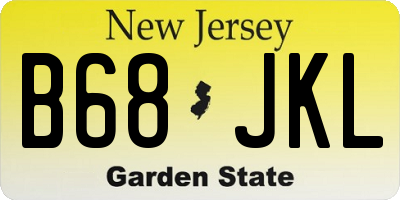 NJ license plate B68JKL