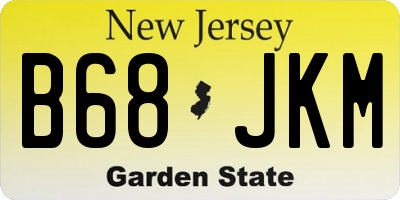 NJ license plate B68JKM
