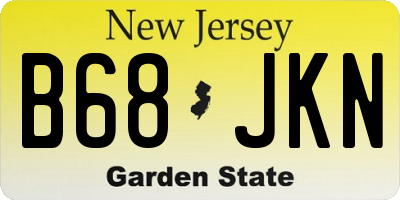 NJ license plate B68JKN