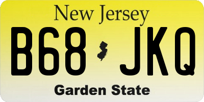 NJ license plate B68JKQ