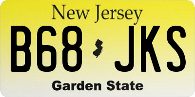 NJ license plate B68JKS