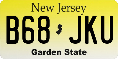 NJ license plate B68JKU