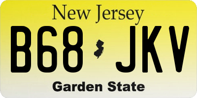 NJ license plate B68JKV