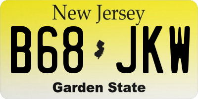 NJ license plate B68JKW