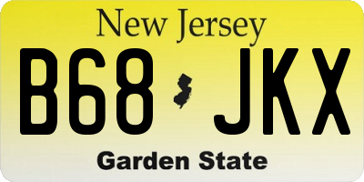 NJ license plate B68JKX