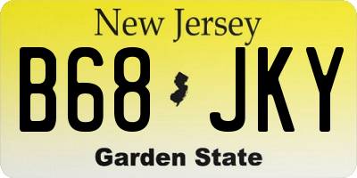 NJ license plate B68JKY