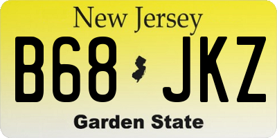 NJ license plate B68JKZ