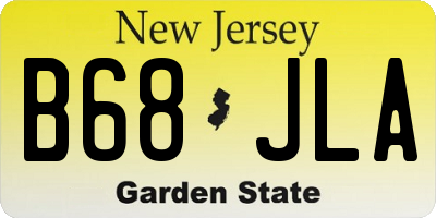 NJ license plate B68JLA