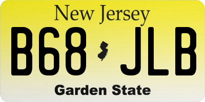 NJ license plate B68JLB