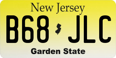 NJ license plate B68JLC