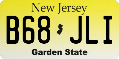 NJ license plate B68JLI