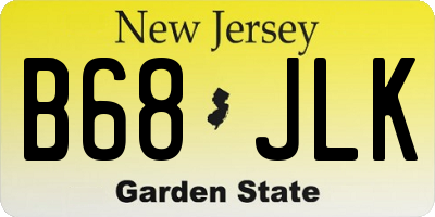 NJ license plate B68JLK