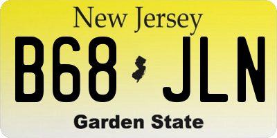 NJ license plate B68JLN