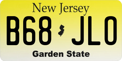 NJ license plate B68JLO