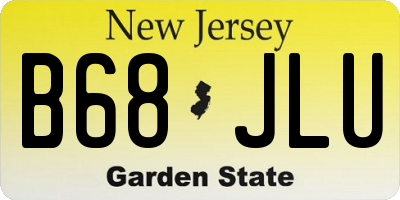 NJ license plate B68JLU