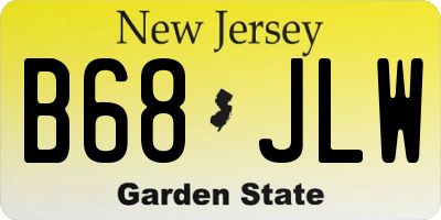 NJ license plate B68JLW