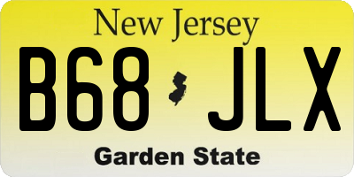 NJ license plate B68JLX