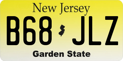 NJ license plate B68JLZ