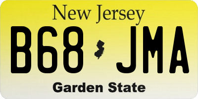 NJ license plate B68JMA