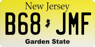 NJ license plate B68JMF