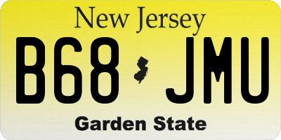 NJ license plate B68JMU