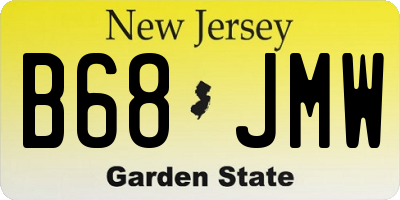 NJ license plate B68JMW