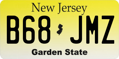 NJ license plate B68JMZ