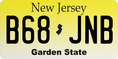 NJ license plate B68JNB
