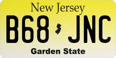 NJ license plate B68JNC