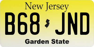 NJ license plate B68JND