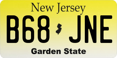 NJ license plate B68JNE