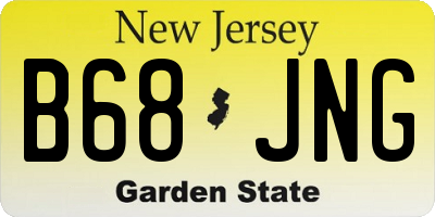 NJ license plate B68JNG