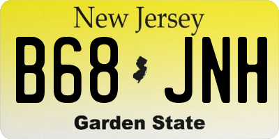 NJ license plate B68JNH