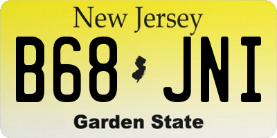 NJ license plate B68JNI