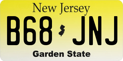 NJ license plate B68JNJ