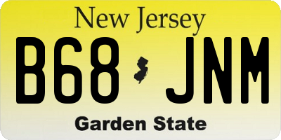 NJ license plate B68JNM