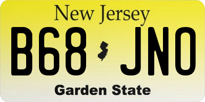 NJ license plate B68JNO