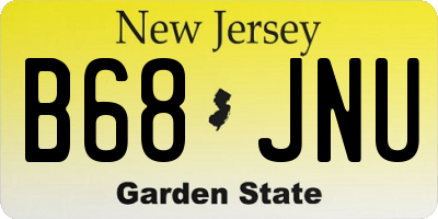 NJ license plate B68JNU