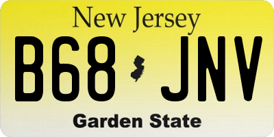 NJ license plate B68JNV
