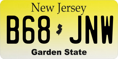 NJ license plate B68JNW