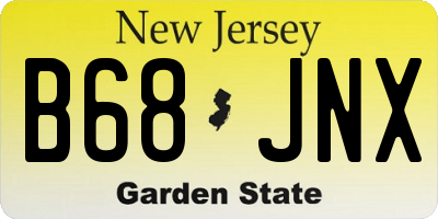NJ license plate B68JNX