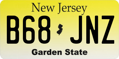 NJ license plate B68JNZ
