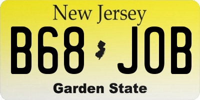NJ license plate B68JOB