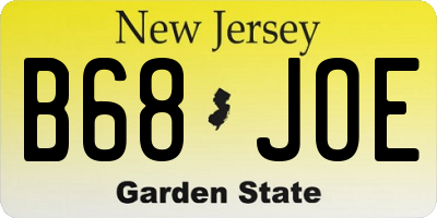 NJ license plate B68JOE
