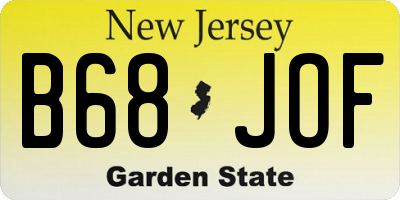 NJ license plate B68JOF