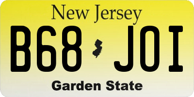 NJ license plate B68JOI